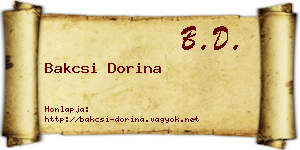 Bakcsi Dorina névjegykártya