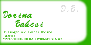 dorina bakcsi business card